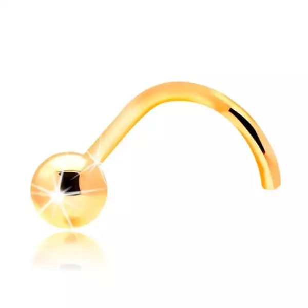 14K arany orrpiercing - fényes sima golyó