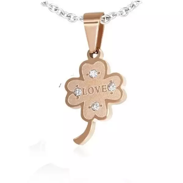 Acél medál - szerencsét hozó lóhere romantikus felirattal