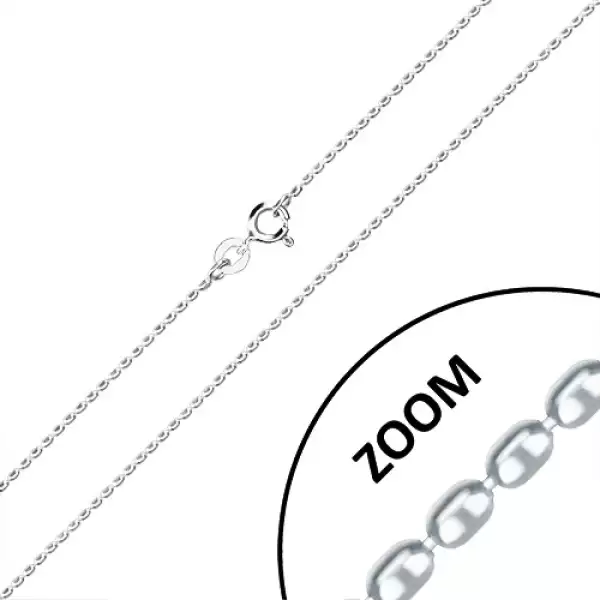 Lánc 925 ezüstből - hosszúkás hengerek és rövid pálcák, 1,8 mm