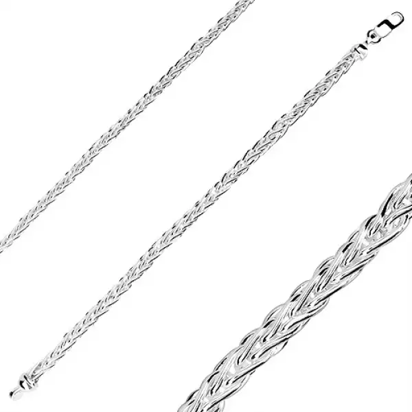 925 ezüst karkötő - hajfonat motívum, fényes felület, delfinkapocs