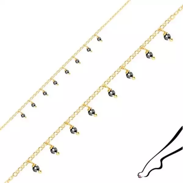 925 ezüst bokalánc - pirit gyöngyök, arany színű, delfinkapocs