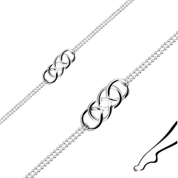 925 ezüst bokalánc - kelta hurok, dupla soros katonai lánc