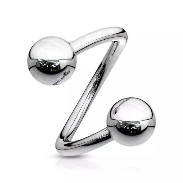 Spirál szemöldök piercing golyókkal 1,6 mm - Méret: 12,7 mm x 5 mm