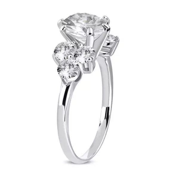 Eljegyzési gyűrű 316L acélból - csillogó kerek átltászó cirkóniák - Nagyság_ 52