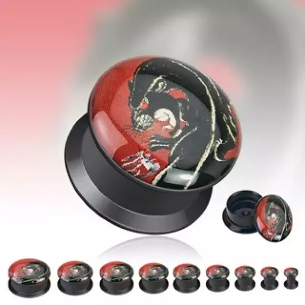 Fültágító alagút - fekete sárkány - Vastagság_ 22 mm