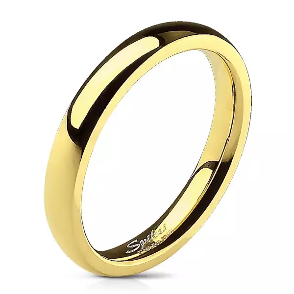 Arany színű nemesacél karikagyűrű - tükörfényes, 3 mm - Nagyság_ 50