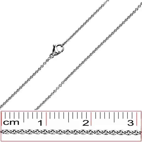 Nyaklánc nemesacélból - derékszögben összekapcsolt lapos szemek - Vastagság_ 1.5 mm