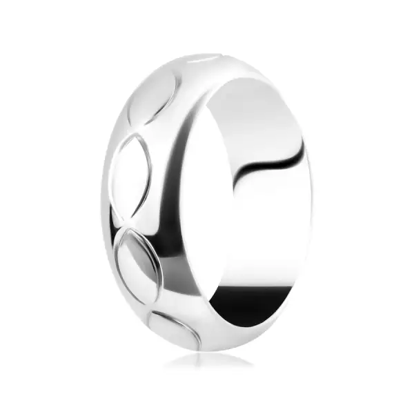 Gyűrű 925 ezüstből - gravírozott ovális minta - Nagyság_ 54