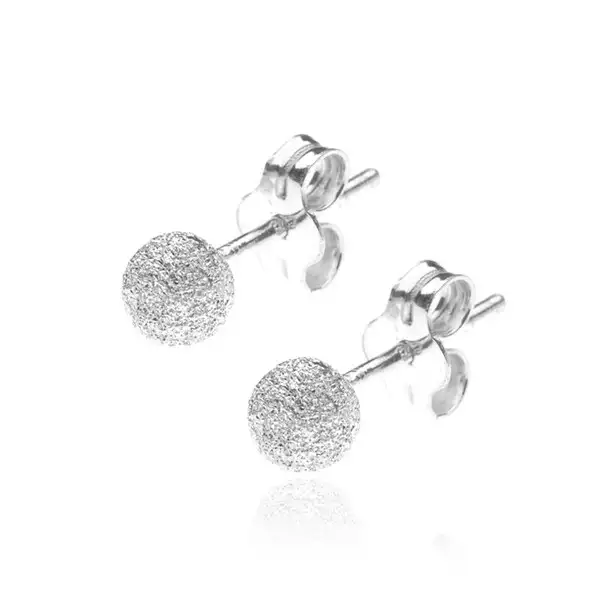 Sterling ezüst fülbevaló - ragyogó golyócska, 4 mm