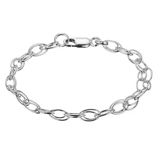 Karkötő 925 ezüstből - ovális kettős szemekből összekapcsolt lánc