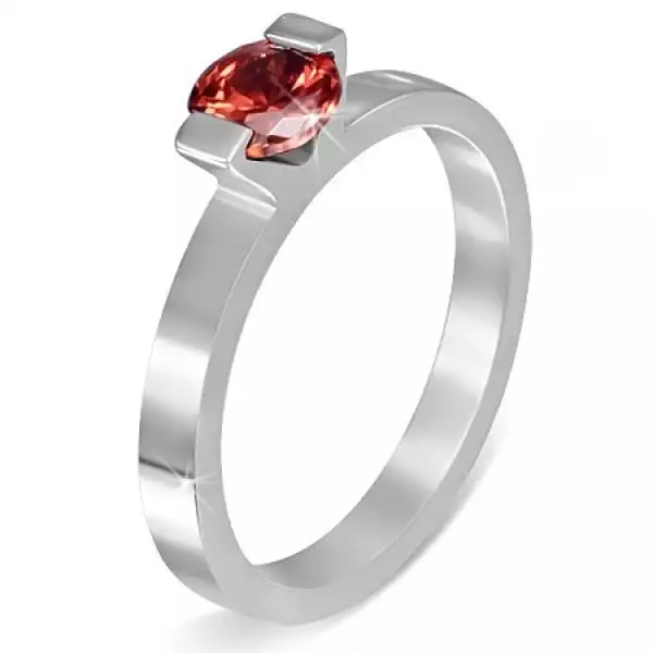 Sebészeti acél gyűrű - piros 