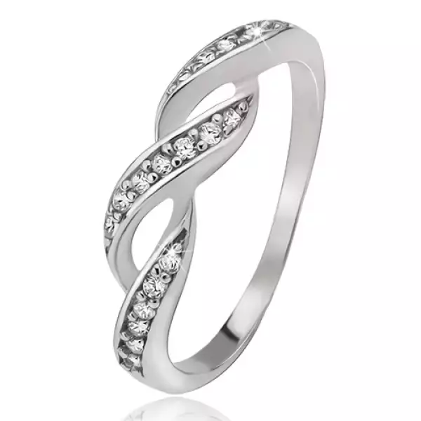 Gyűrű 925 ezüstből, cirkóniás hullámok - Nagyság_ 54