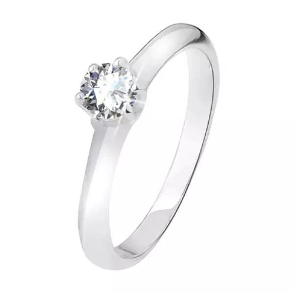 Ezüst gyűrű, átlátszó cirkónia foglalatban hat karommal odaerősítve - Nagyság_ 55