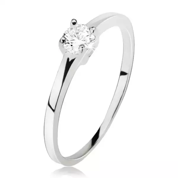 Gyűrű 925 ezüstből, átlátszó cirkónia négy pálcikával megfogva - Nagyság_ 49