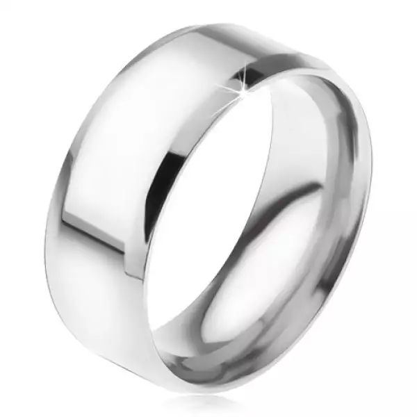 Gyűrű sebészeti acélból, fényes, sima felület, ferde szélek - Nagyság_ 67