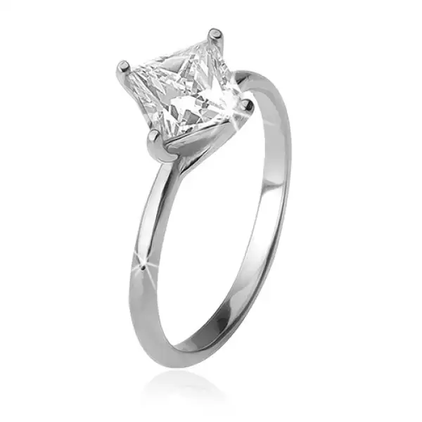 Gyűrű négyzetes cirkóniával, tekert pálcikákon, 925 ezüst - Nagyság_ 54