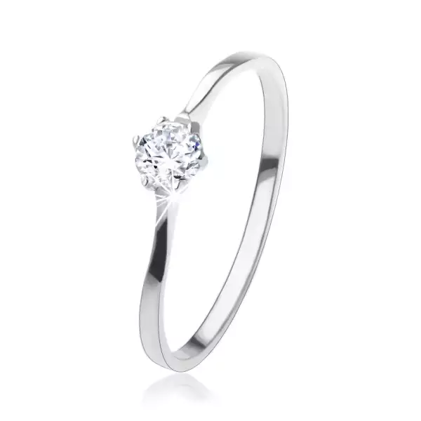 Gyűrű 925 ezüstből, csillogó kerek cirónia foglalatban - Nagyság_ 58