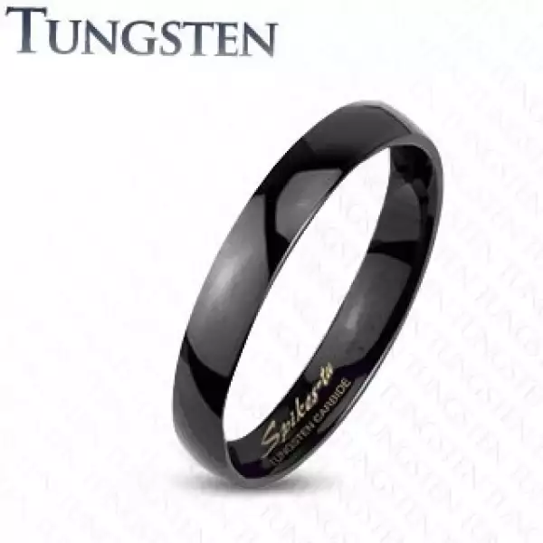 Tungsten gyűrű fekete árnyalatban, tükörfényű sima felszín, 2 mm - Nagyság_ 67