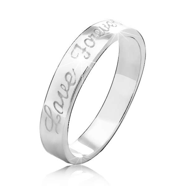 925 ezüst gyűrű bevésett szöveggel Love Forever - Nagyság_ 50