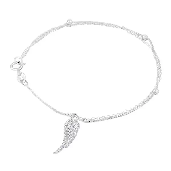 925 karkötő kettős lánccal, csillogó angyalszárny, golyók