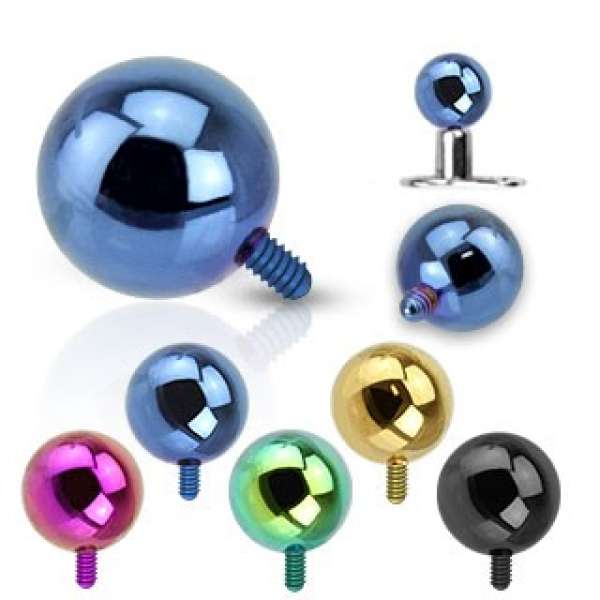316L acél kiegészítő golyó az implantátumhoz - anodizált felület, különböző színkombinációk, 5 mm - A piercing színe: Zöld