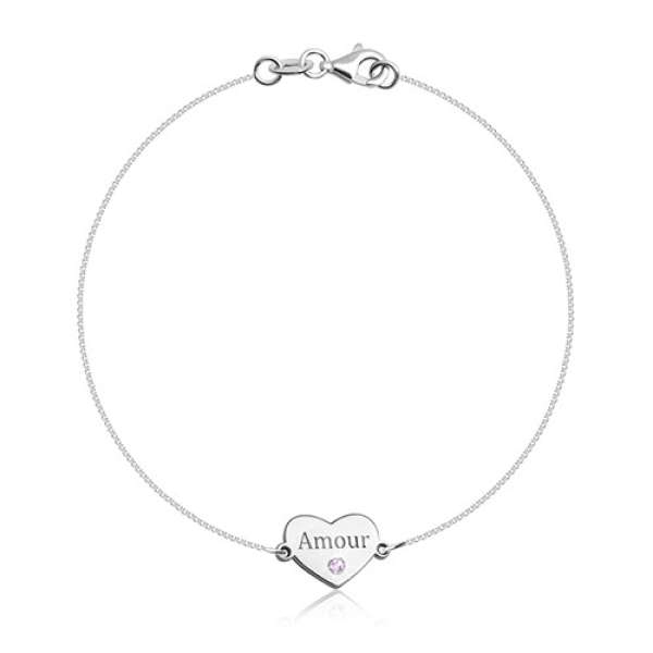 Karkötő 925 ezüstből – szabályos szív 