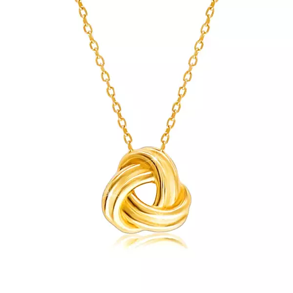 585 arany nyaklánc – fényes hármas fonat egy kivágással a közepén