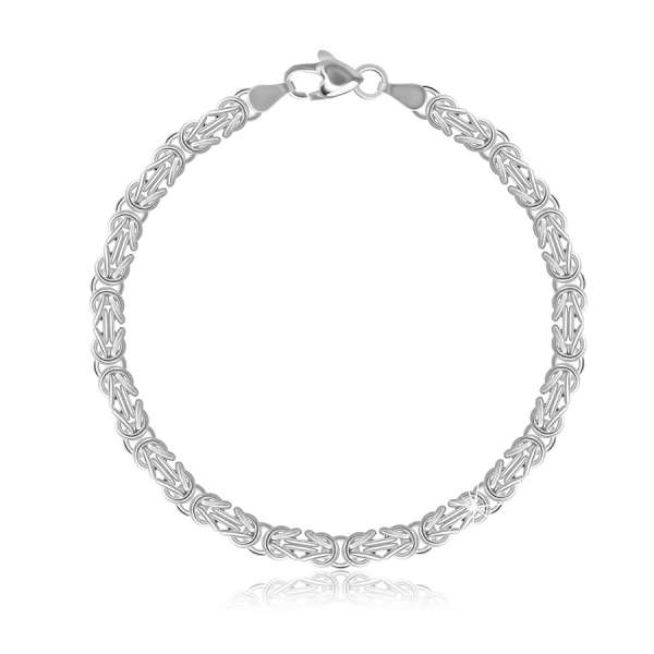 925 Ezüst karkötő - bizánci mintázattal, homár karom zárral, 4 mm