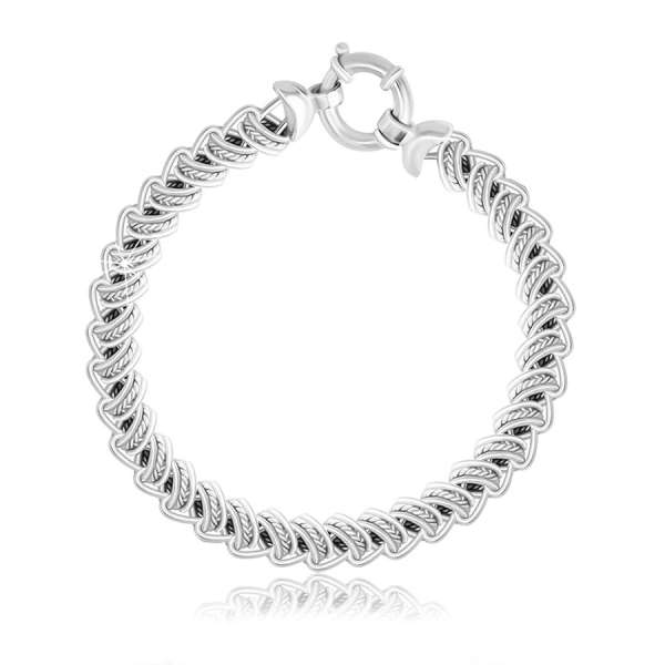 925 Ezüst karkötő - kerek, ovális láncszemek kapcsolódásával, kis matróz zárral