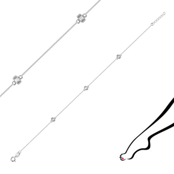 925 ezüst bokalánc - gömbökkel szegélyezett, pontozott kerekekkel ellátott lánc
