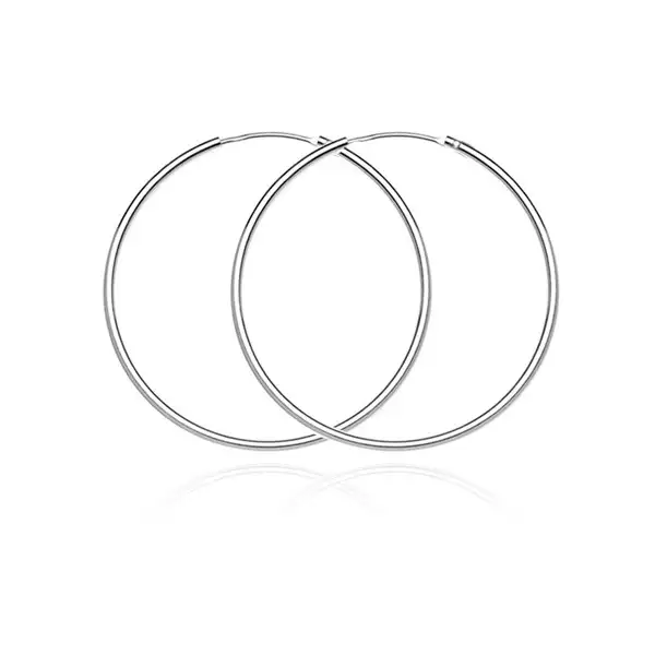 Karika fülbevaló 925-ös ezüstből - egyszerű, finom dizájn, 30 mm