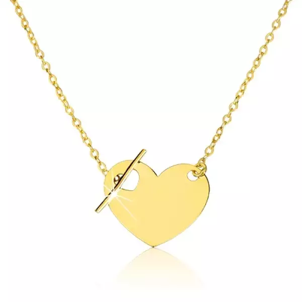 375 arany nyaklánc - szabályos szívecske kivágással