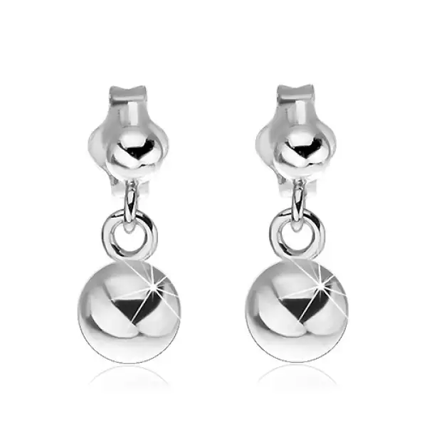 925 ezüst bedugós fülbevaló - gömböcske függő