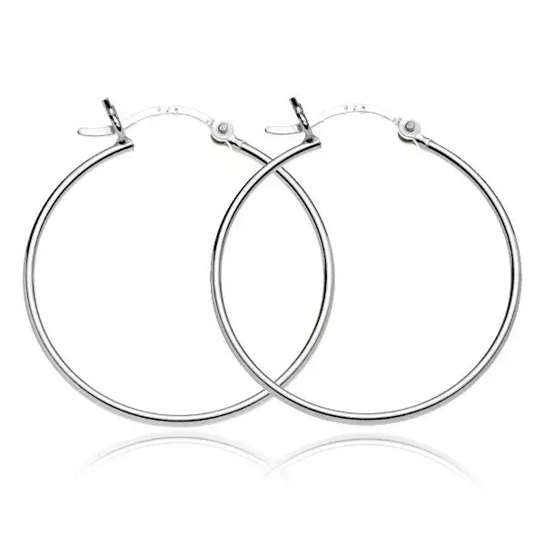 Fülbevaló sterling ezüstből - finom karika, 30 mm