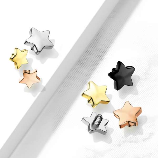 Pótfej implantátumhoz, sebészeti acélból, csillag 4 mm, vastagság 1,6 mm, PVD - Szín: Arany