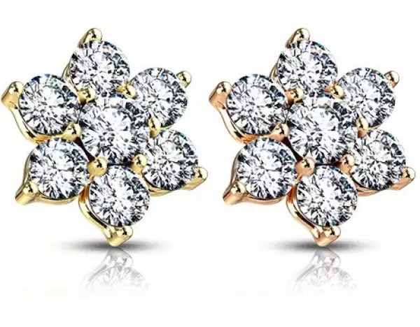 Acél pótfej implantátumhoz, virág, cirkónia, ródium bevonatú, 1,6 mm, 1,6 mm - Szín: Réz