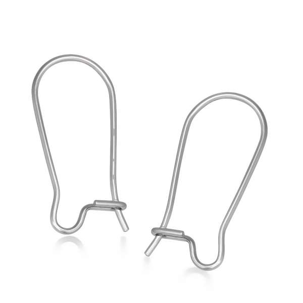 Fényes bezárható horog fülbevalóra, ezüst szín, 316L acél