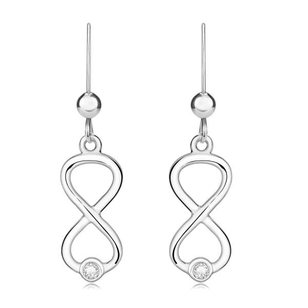 925 ezüst briliáns fülbevaló - végtelen szimbólum, afrikai akasztó