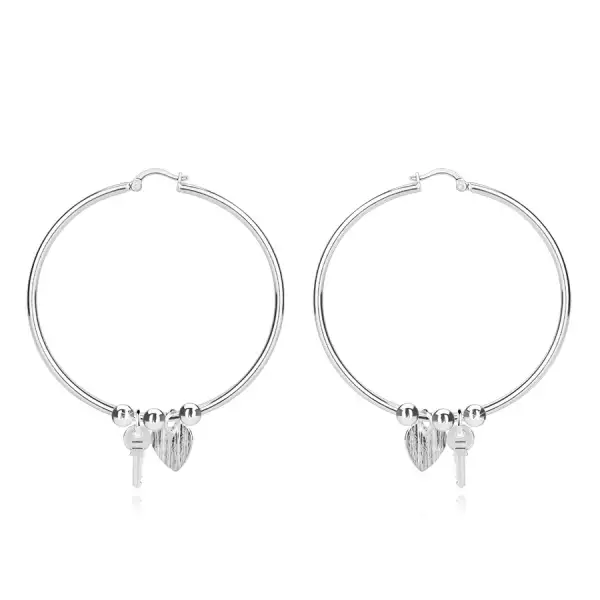 925 ezüst fülbevaló - klasszikus karika, szív, kulcs, golyók, francia zár