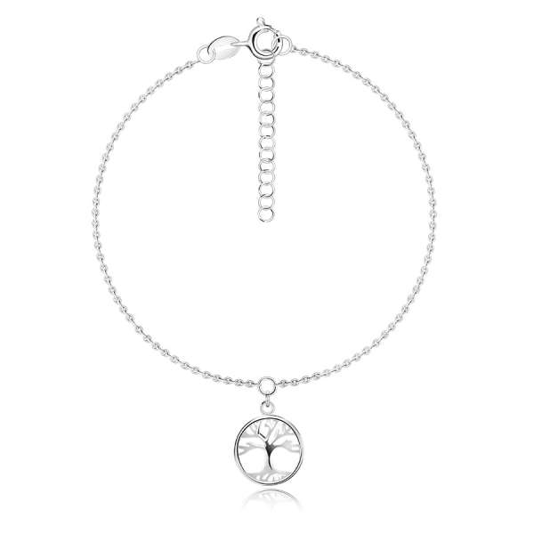 925 Ezüst karkötő - életfa, vékony lánc, állítható