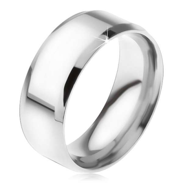 Gyűrű sebészeti acélból, fényes, sima felület, ferde szélek - Nagyság_ 60