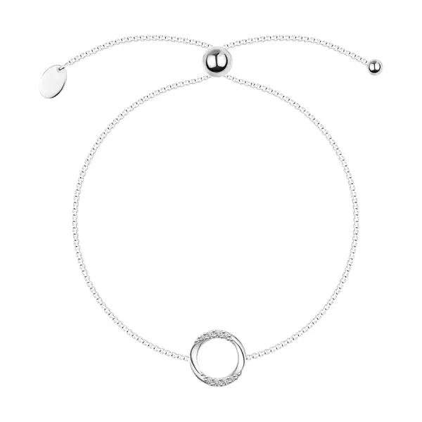 925 ezüst állítható karkötő - körvonal, átlátszó cirkóniákkal