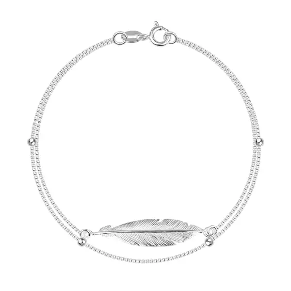 925 ezüst dupla karkötő - strukturált toll, sima golyók