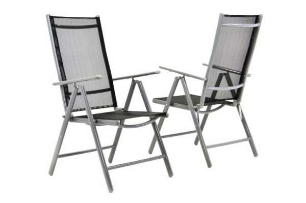 GARTHEN Kerti szék összecsukható 2 db fekete