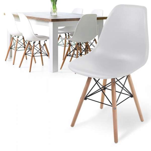 MIADOMODO Étkezőszék készlet 6 db műanyag fehér