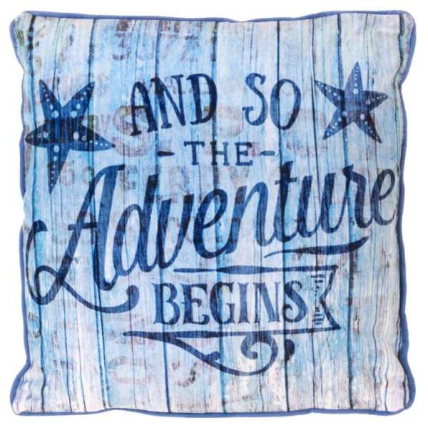 NEXOS Dekoratív párna kék fa megjelenéssel 40 x 40 cm