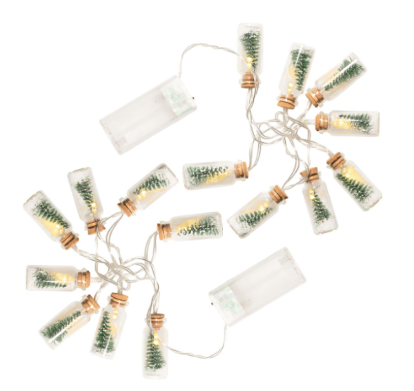 Lámpák készlete "Mini üveg" 8 LED meleg fehér elemes időzítő