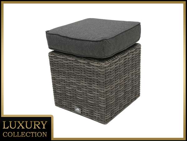 Rattan puff párna 40 x 40 cm BORNEO LUXURY (szürke)