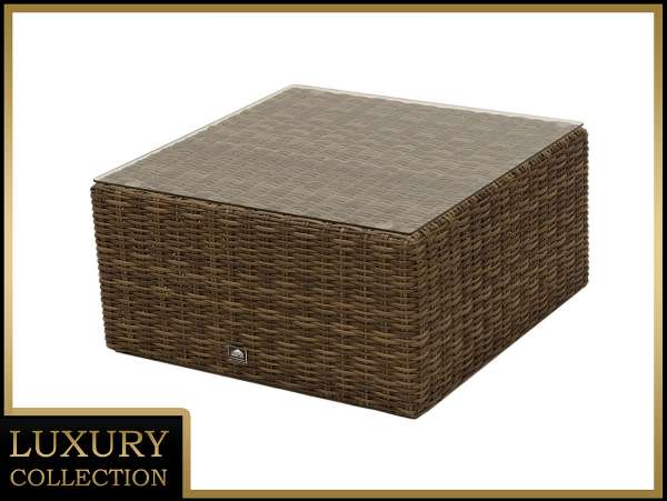 Rattan asztal / puff 73 x 73 cm BORNEO LUXURY (barna)