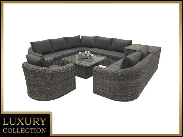 Rattan moduláris szett BORNEO LUXURY 8 személyes (szürke)